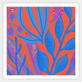 Orange Aquatic Print Sticker